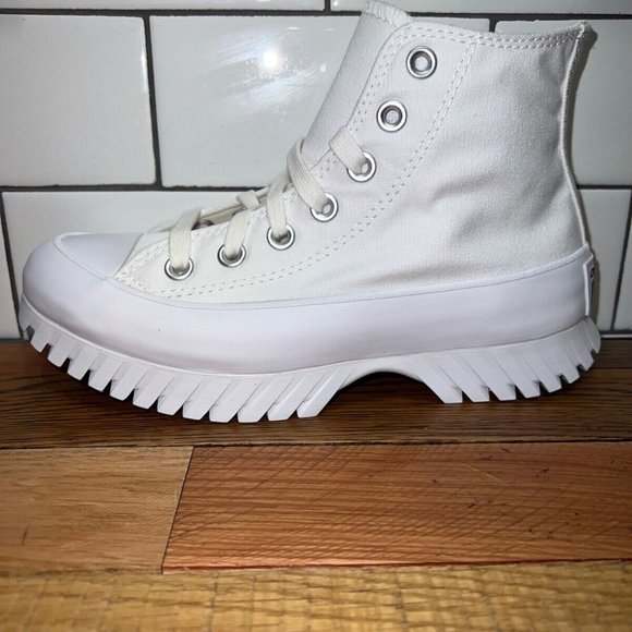 CONVERSE Women's Chuck Taylor All Star Lugged Canvas 2.0 White High-Top Sneakers - Picture 4 of 4